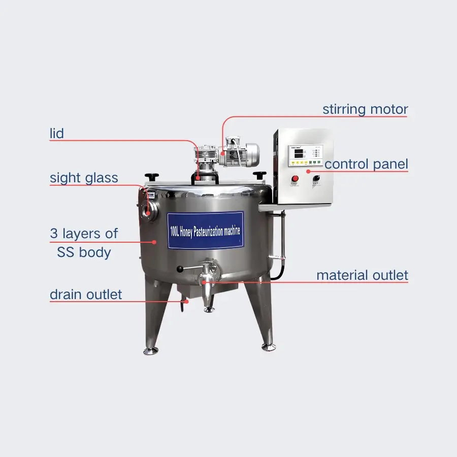Milk Pasteurization Machine - 100L-1000L Sterilization Tank - Image 4