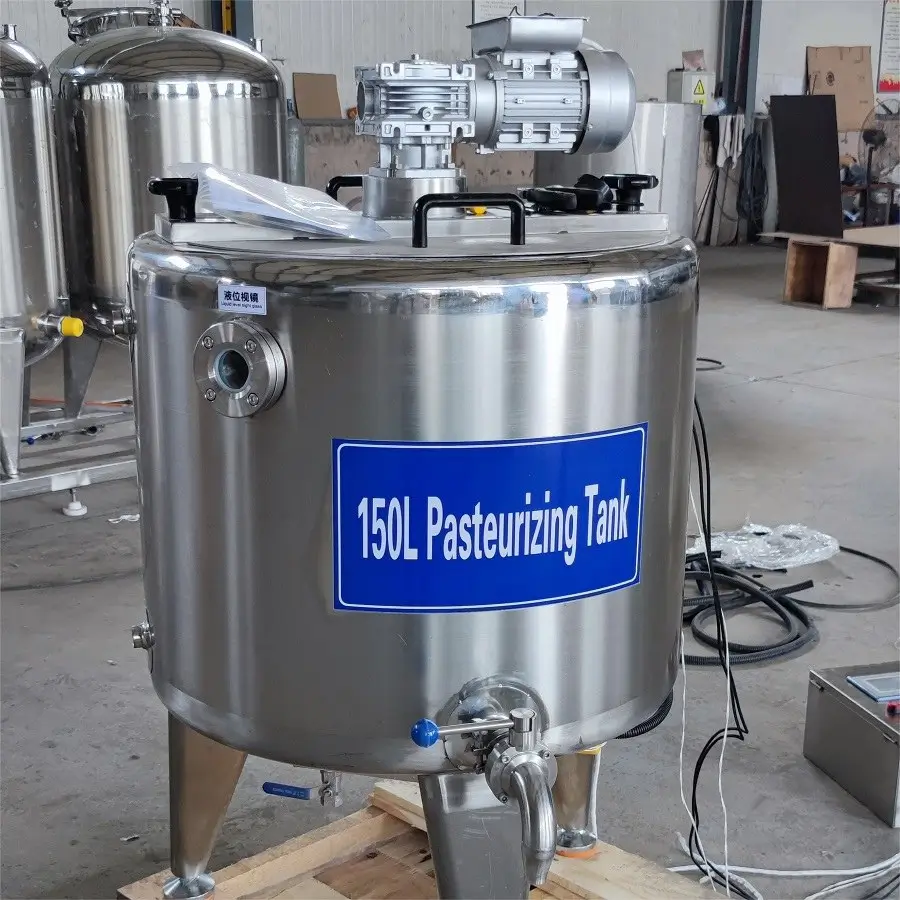 The 100L milk pasteurization machine in the test